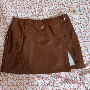 NWT leather mini skirt